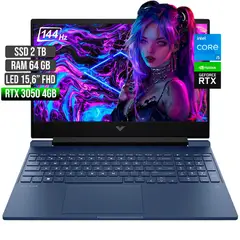 HP - VICTUS INTEL CORE I5-12450H RTX 3050 4GB SSD 2TB RAM 64GB LED 15,6" FHD 144Hz