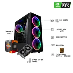 AMD - PC GAMER RYZEN 5 5600G/ 32GB RAM/ RTX 3050 6GB/ 1TB SSD/ FUENTE 650W 80+ BRONCE