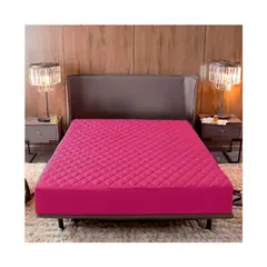 LENCICOL - Protector Colchón Sencillo 40cm de Alto Acolchado Fucsia