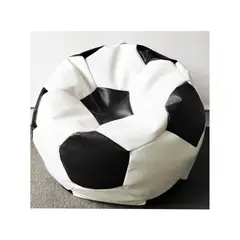 DORMIPUFF - Puff Balon Blanco y Negro EcoCuero Cojin