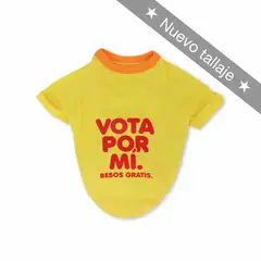 WAWAW - Camiseta para perro talla S amarillo Vota por mi
