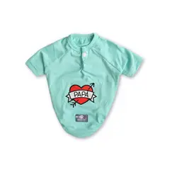 WAWAW - Camiseta para perro talla 3XL menta corazón y flecha papá