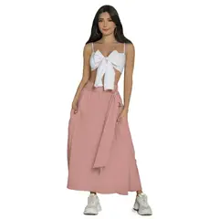ATYPICAL - Falda Larga Mujer Palo De Rosa 88376