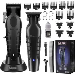 KEMEI - Combo Profesional Barbería Maquina + Trimmer Oferta Especial