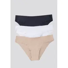 FORMAS INTIMAS - Panty Paq X3 Mujer Piel/Negro/Blanco FI 16970
