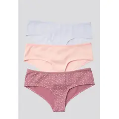 FORMAS INTIMAS - Cachetero Paq X3 Mujer Rosa/Blanco/Estampado FI 96589