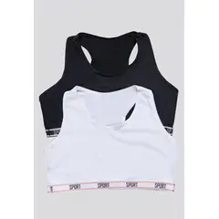 FORMAS INTIMAS - Top Paq X2 Infantil Negro/Blanco FI 87473