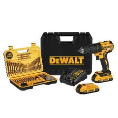 DEWALT - TALADRO PERCUTOR 1/2" 20V 2BAT 2AH/CAR+100ACCESORI
