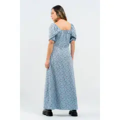 FREYDA - Vestido Largo Coquette Con Abertura Lateral