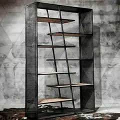 22 GRADOS DECORACION - Estanteria Biblioteca Amose Metal y Madera 190x120 22Grados Decoracion
