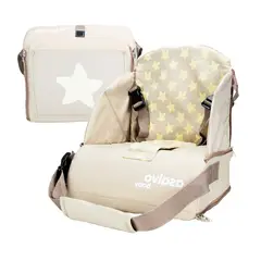 ASALVO - Silla Comedor Para Bebe Tipo Booster Estrellas Beige