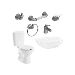 CORONA - Combo Manantial Pro Redondo Blanco sin pedestal Grifería y Accesorios