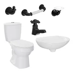 CORONA - Combo Laguna Blanco sin pedestal Grifería Balta y Accesorios Valencia