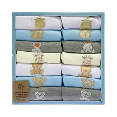 EL ROPERO DE SARITA - Semana Encantada Set Semanario Bebés 14 Piezas Celeste Gris.