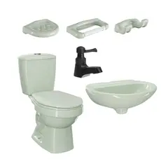 CORONA - Combo Laguna Verde sin pedestal Grifería Balta y Accesorios Astro