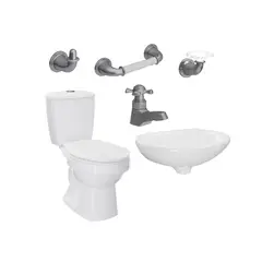 CORONA - Combo Laguna Blanco sin pedestal Grifería Balta y Accesorios Valencia