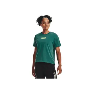 UNDER ARMOUR - Camiseta UA PJT ROCK GLOBE SS Verde MUJER 1376917-722-5VR