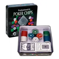 MAZUGI - Poker Fichas X100 + 2 Mazos + Tapete Estuche De Lujo