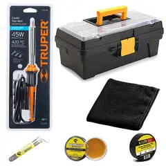 TRUPER - Cautín 45W + caja herramienta + accesorios + regalo