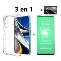 GENERICO - Estuche Funda para Poco X4 Pro + Vidrio Cerámico + Vidrio Cámara