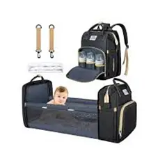 GENERICO - Morral Pañalera Tipo Cuna Con Cambiador 3 En 1 Usb