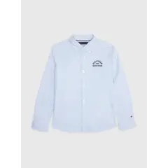 TOMMY HILFIGER - Camisa De Niño Con Logo Universitario Bordado Corte Regular