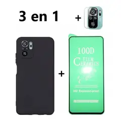 GENERICO - Estuche Funda para Redmi Note 10 S/Pro +Vidrio Cerámico+Vidrio Cámara