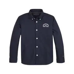 TOMMY HILFIGER - Camisa De Niño Con Logo Universitario Bordado Corte Regular