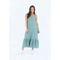 BELIFE - Vestido Verde Con Cargadera Ancha Para Mujer Belife.-.-
