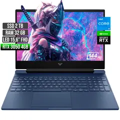 HP - VICTUS INTEL CORE I5-12450H RTX 3050 4GB SSD 2TB RAM 32GB LED 15,6" FHD 144Hz
