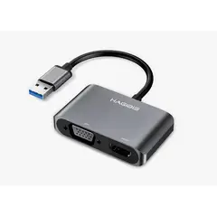 HABY - Cable Adaptador Usb 3.0 A Hdmi + Vga 1080p