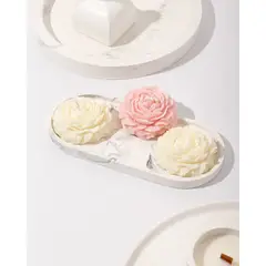 DECORACIONES ALE Y GABI - Set De 3 Velas Aromaticas Peonias y Base
