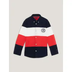 TOMMY HILFIGER - Camisa Manga Larga Colorblock Para Niños