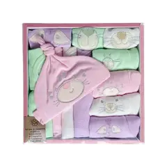 EL ROPERO DE SARITA - Sinfonía de Sueños: Set Semanario Bebés 16 Piezas Rosado Verde.