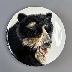 ARTE PLATONICO - Plato-porcelana-Arte-Platonico-pintado-a-mano-29-cm-oso
