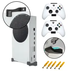 GENERICO - Soporte De Pared para Xbox Series S + 2 Soportes Para Control Negro.