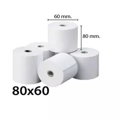GENERICO - Rollo De Papel Termico 80x60 Mm Impresora 80mm x 6unidades