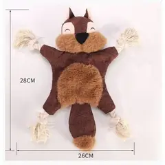 WUUFU - Peluche Mordedor Con Cuerda Y Sonido De Bolsa-Ardilla