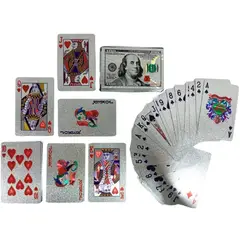 MAZUGI - Poker Cartas Casino Profesionales Plateado Juego Mesa Dolar