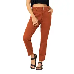 LEONISA - Pantalón tiro alto con elástico en pretina y bolsillos