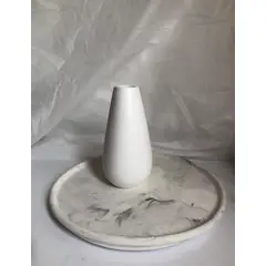 DECORACIONES ALE Y GABI - Jarrón Decorativo Pera Blanco 9X15CMS