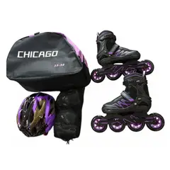 CHICAGO - Patines Semiprofesionales Morado Panel Fucsia