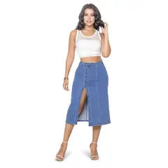 MARKETING PERSONAL - Falda Larga Mujer Azul Medio Mp 3678