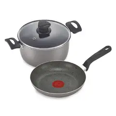 IMUSA - Combo Olla de 20 cm con Tapa de vidrio + Sartén de 20 cm Talent