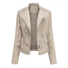 THE CLOTHING COMPANY - Chaqueta Mujer Cuero Sintético Ojaletes