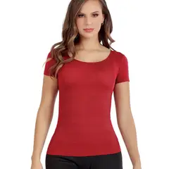 RITCHI - Blusa Control Manga Corta con Escote Redondo