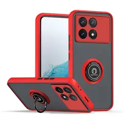 GENERICO - Funda Estuche Mate Con Anillo Compatible Xiaomi Poco X6 Pro 5G Rojo