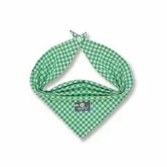 WAWAW - Pañoleta para perro talla XL verde cuadros blancos