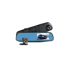 AWEI - Espejo Retrovisor Con Dvr Y Cámara De Reversa Pantalla 43 + SD 64 GB