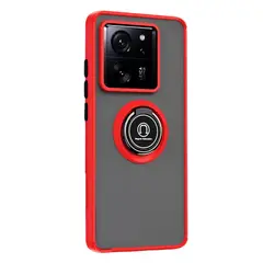 GENERICO - Funda Estuche Mate Con Anillo Compatible Xiaomi 13T y 13T Pro Rojo